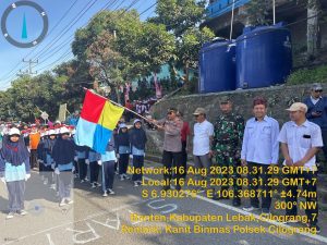 Kegiatan Gerak Jalan Tingkat Kecamatan Cilograng Dewasa dan anak-anak dalam rangka HUT RI Ke-78 bersama unsur Forkopimcam di Jalan Raya Nasional Bayah-Cibreno Km.25 Kp.Gunungbatu Desa Gunungbatu.
