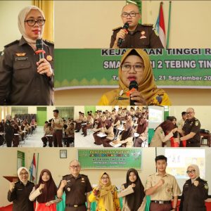 Tim Penerangan Hukum Bidang Intelijen Kejaksaan Tinggi Riau Melakukan Kegiatan Penyuluhan Hukum Program Jaksa Masuk Sekolah (JMS) di SMA Negeri 2 Tebing Tinggi Kabupaten Kepulauan Meranti