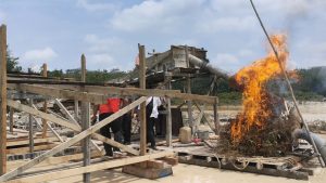 Tak Jera-jera, Polsek Benai Kembali  Musnahkan 6 Rakit PETI di Desa Gunung Kesiangan Dan Desa Banjar Lopak