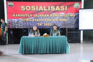 DANREM 031/WB Berikan Sosialisasi Karhutla Kepada Jajaran Korem 031/Wira Bima Dan BPBD Provinsi Riau