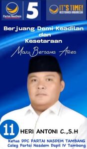 Tokoh Muda Tambang Menuju DPRD Kabupaten Kampar, Tony Chaniago SH : Waspada, Galak Surang Liek Asoy Tabang