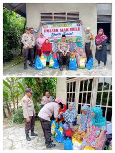 Jumat Barokah, Polsek Siak Hulu Berikan Bansos Kepada Warga Kurang Mampu di Buluh Cina