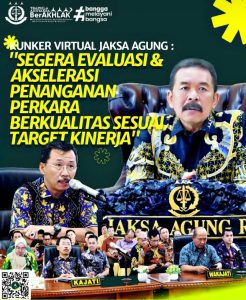 Dr. Supardi Kepala Kejaksaan Tinggi Riau mengikuti kegiatan Kunjungan Kerja Virtual Jaksa Agung Republik Indonesia