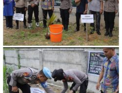 Hari Jadi Humas Polri ke -72, Humas Polres Kampar Tanam puluhan Pohon