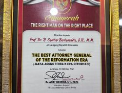 ST Burhanuddin Dianugerahi Sebagai “Jaksa Agung Terbaik Era Reformasi”