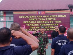 KA.KPR RUTAN PEKANBARU BERSAMA KORAMIL 05/SAIL, SOSIALISASIKAN HAK DAN KEWAJIBAN SERTA TATA TERTIB TENTANG KEBANGSAAN DAN BELA NEGARA KEPADA TAHANAN DI MAPENALING!