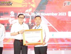 Kakanwil Sumut Terima Penghargaan Terbaik Ke-3 Kategori Pelatihan MOOC Kemenkumham Pada Rakor Evaluasi Capaian Kinerja BPSDM Kumham