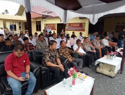 Acara pisah sambut Kapolsek Siak Hulu di halaman Mako Polsek Siak Hulu, Polres Kampar