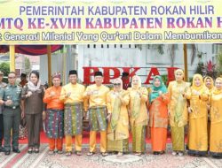 Bupati Dan Wakil Bupati Rokan Hilir Lepas Ribuan Peserta Pawai Ta’aruf MTQ ke XVIII Tingkat Kabupaten Rohil