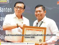 Kanwil Kemenkumham Sumut Berhasil Raih Predikat WBK Tahun 2023