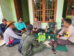 Kapolsek Kempas Bersama Danramil 07 Tempuling Bersinergi Menyampaikan Himbauan Pemilu Damai