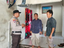 Tak Kenal Lelah Bhabinkamtibmas Polsek Kempas Sampaikan Himbauan Pemilu Damai