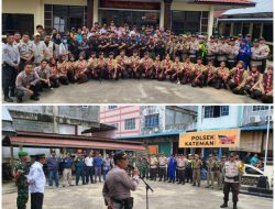 Apel Gabungan Operasi Lilin Lancang Kuning 2023 Dalam Rangka Pengamanan Natal dan Tahun Baru Di Kec. Kateman