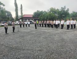Apel Pagi, Jelang Pemilu Damai Kapolsek Siak Hulu Perintahkan Giat Cooling System Kepada Personil Anggota