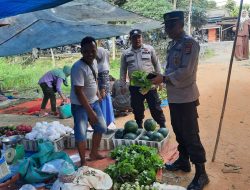 Polsek Kempas Ajak Pedagang Sukseskan Pemilu 2024.