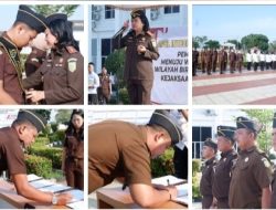 Kajari Rohil Pimpin Apel Pencanangan Kembali Pembangunan Zona Integritas Menuju WBK & WBBM