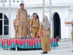 Wakil Bupati Rohil Pimpin Apel Pagi Bersama Pagi Aparatur Sipil Negara di lingkungan Pemerintah Kabupaten Rohil