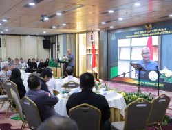 Jaksa Agung Muda Intelijen Prof. Dr. Reda Manthovani : Memberikan Sambutan pada acara Penyampaian Hasil Kegiatan (Exit Meeting) Proyek Strategis Nasional