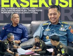 Aspidmil Kejati Riau melakukan Koordinasi & Monitoring Penyelesaian Perkara Tahap Eksekusi terhadap perkara Perlindungan Pekerja Migran dengan Terpidana Sutrisno (Sipil) ke Kejari Bintan