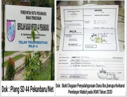 Benarkah, Adanya Dugaan Penyalahgunaan Dana Bos Pada SD Negeri 44 Pekanbaru?