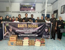 Kejati Riau Gelar Bakti Sosial Dalam Rangka HUT PERSAJA Ke-73