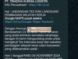PT Triadiva Kurnia Logistik Apakah Penipuan Loker? Cek Disini
