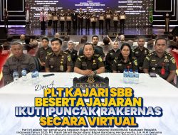 Plt. Kajari SBB Beserta jajaran Mengikuti Closing Ceremony Rakernas  Kejaksaan RI Tahun 2025 Melalui Zoom Video Conference