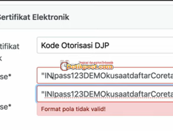 Mengatasi Passphrase Coretax “Format Pola Tidak Valid” Saat Membuat Sertifikat Elektronik