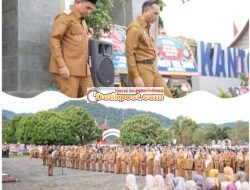 Pasca Dilantik, Wabup Solok Candra Pimpin Apel Gabungan Perdana Di Lingkungan Pemkab Solok