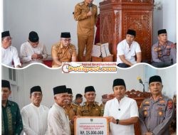 Wakil Gubernur Sumbar Vasco Ruseimi Serahkan Bantuan di Masjid Babussalam Jorong Subarang Nagari Koto Baru