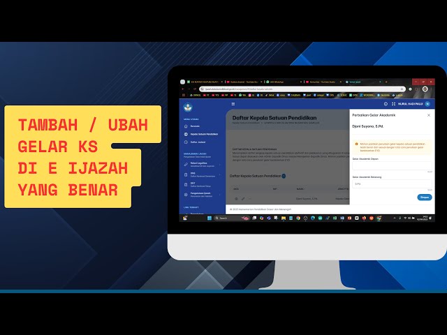 Cara Menambah atau Merubah Gelar KS (Kepala Sekolah) di E-Ijazah