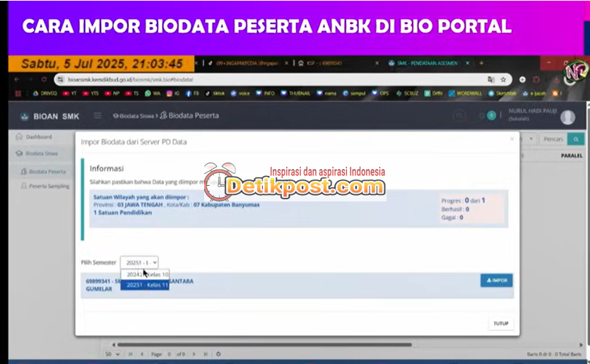 Cara Impor Biodata Peserta di Bioportal ANBK Terbaru 2025