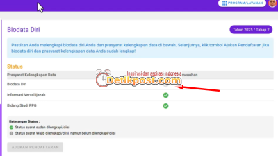 Solusi Biodata Diri Belum Ceklis Hijau di PPG Bagi Guru Tertentu Tahap 2