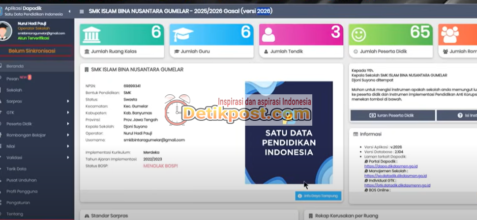 Cara Input Data Guru Wali Di Dapodik 2026 Langsung Validasi