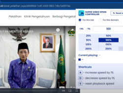 2 Cara Mempercepat Video Pelatihan di Portal Pintar Kemenag