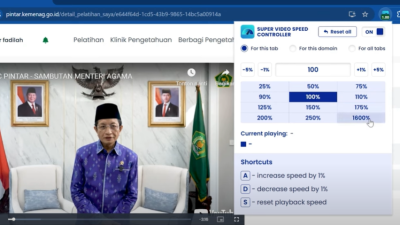 2 Cara Mempercepat Video Pelatihan di Portal Pintar Kemenag