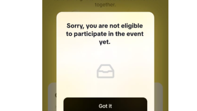 Arti You Are Not Eligible to Participate in the Event Yet di CapCut