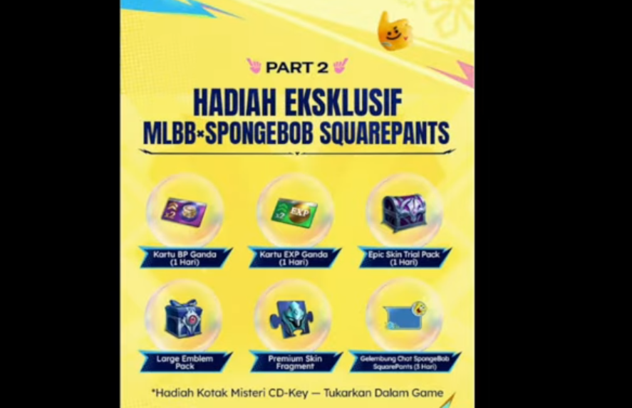 5 Cara Mendapatkan Kode Redeem Gelembung Chat Event MLBB x Spongebob