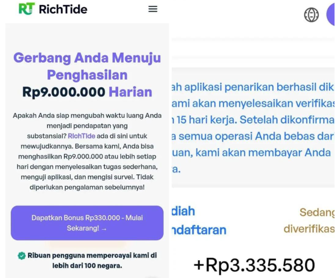 Penarikan Rp3.300.000 di RichTide Setelah 15 Hari Apakah Cair Ke DANA?