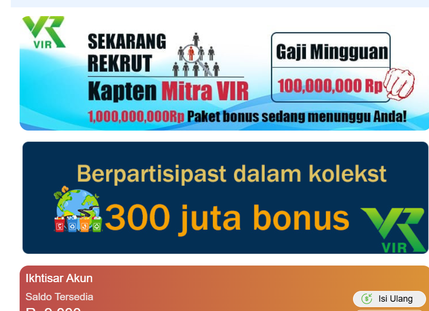 Viral Event Mitra VIR Gaji 100 Juta per Minggu, Apakah Terbukti Membayar dan Aman?