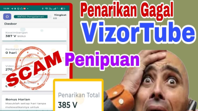 Penarikan VizorTube Gagal! Apakah SCAM Penipuan? Cek Disini