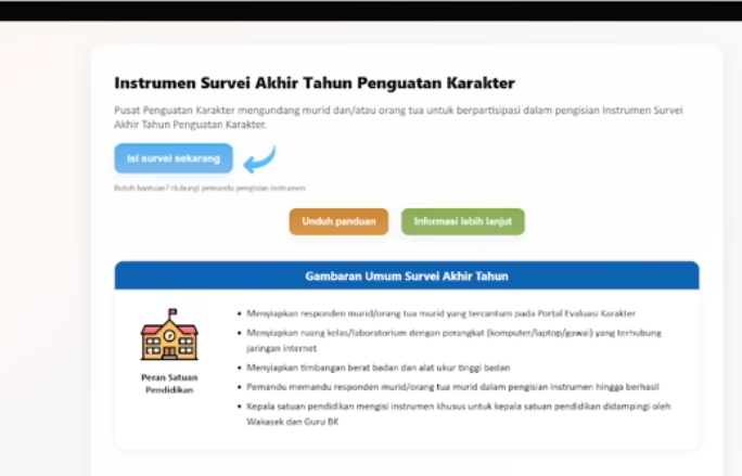 Panduan Lengkap Cara Pengisian Survei Akhir Tahun Penguatan Karakter 2025 untuk Sekolah