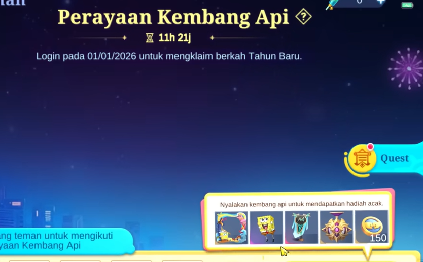 7 Cara ikut Event Kembang Api untuk Dapat Border dan Battle Emote SpongeBob Gratis