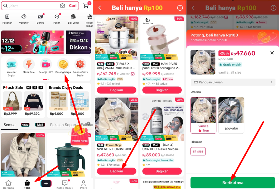 4 Cara Memunculkan Event Potong Harga Rp100 di TikTok, Ini Rahasianya!