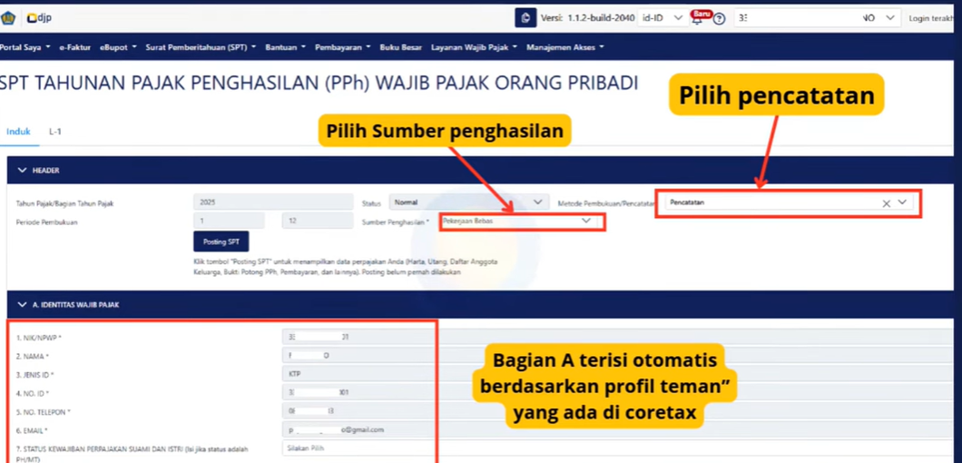 Cara Lapor SPT Tahunan Pekerjaan Bebas di CoreTax, Pemula Wajib Tahu