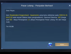 Cara Jual Item jadi Diamond Gratis Pakai Fitur Lelang di MLBB