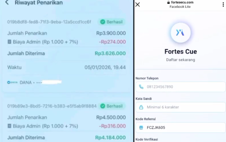 Investasi di Aplikasi Fortes Cue Apk Apakah Aman Terbukti Membayar? Review Jujur!
