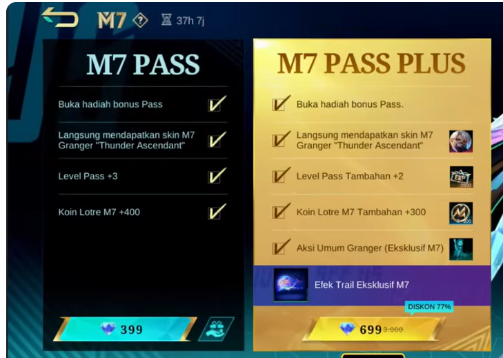 5 Perbedaan Utama M7 Pass Biasa dan M7 Pass Plus, Pahami Biar Skin Prime Level 75 Tidak Melayang