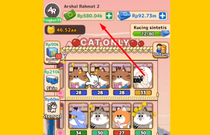 Cara Penarikan Uang Kertas Hijau di Game Merge Cats, Benarkah Bisa Cair Tanpa Penggandaan?