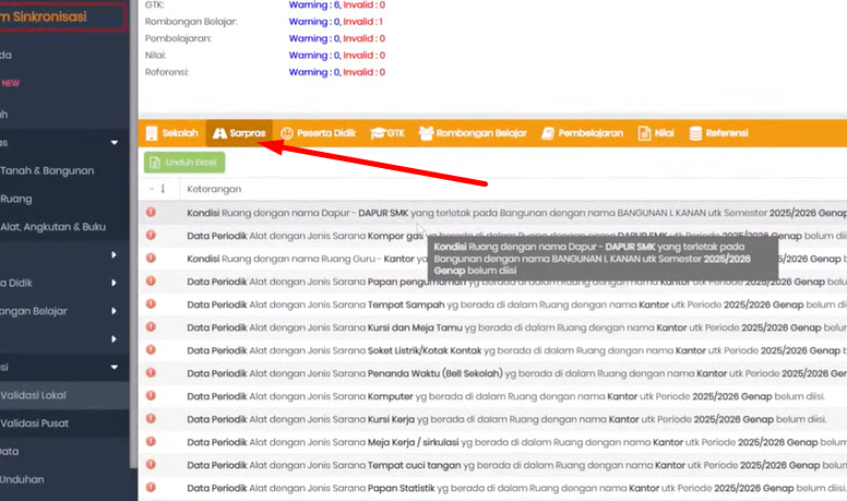 Solusi Invalid Sarpras di Dapodik 2026 B, Ini Cara Mengatasinya Paling Gampang!